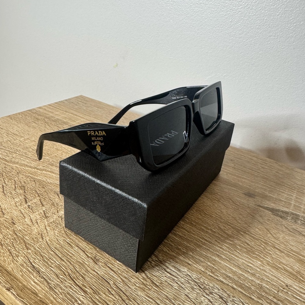 Prada Black Rectangular Sunglasses